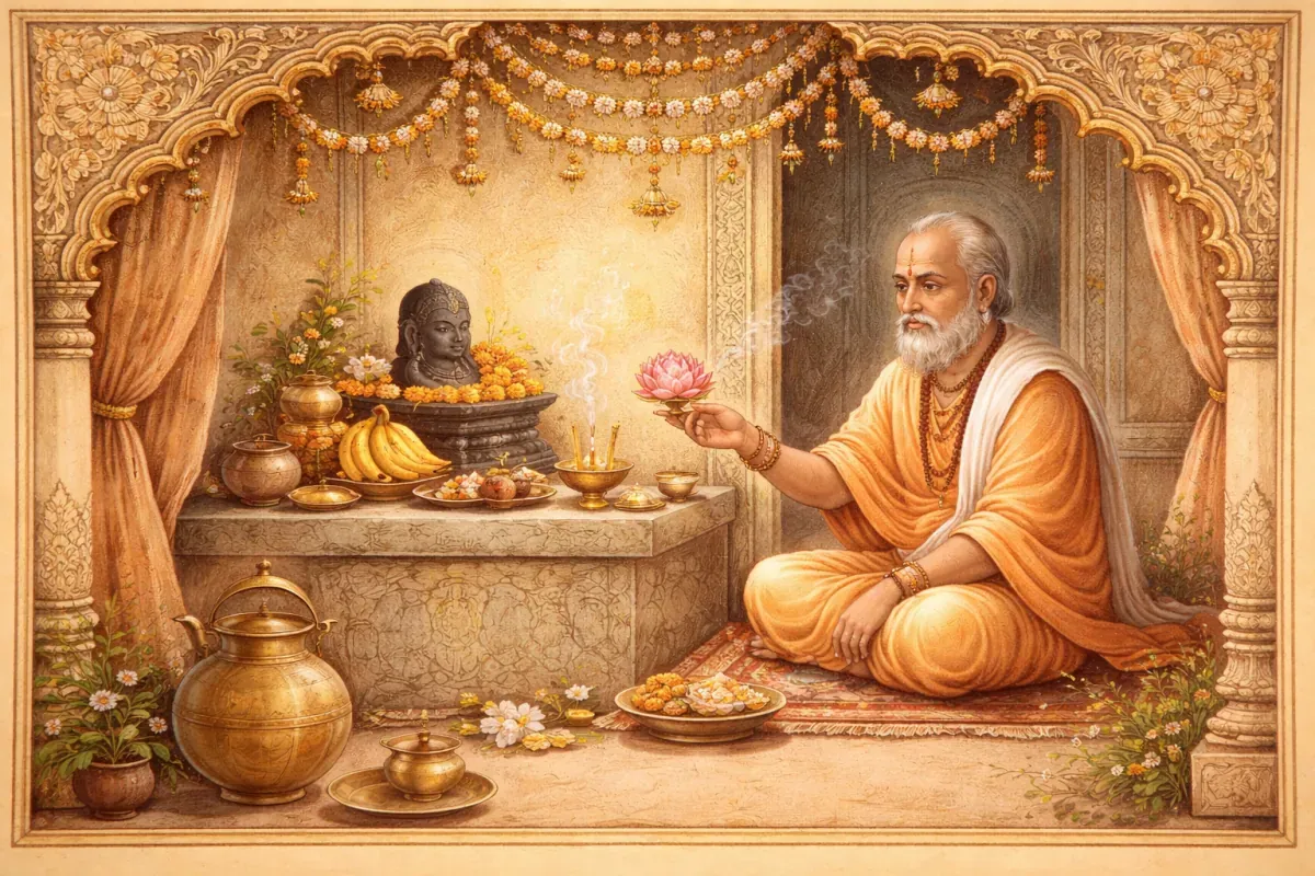 Puja, ein sakrales Ritual der Verehrung