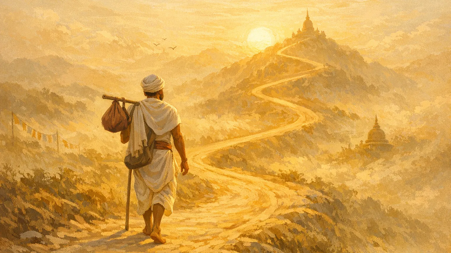 Patience and humility as the long path of a pilgrim toward the light