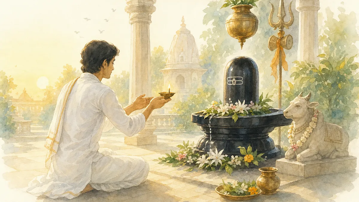 Акварельная иллюстрация стремления к Шиве